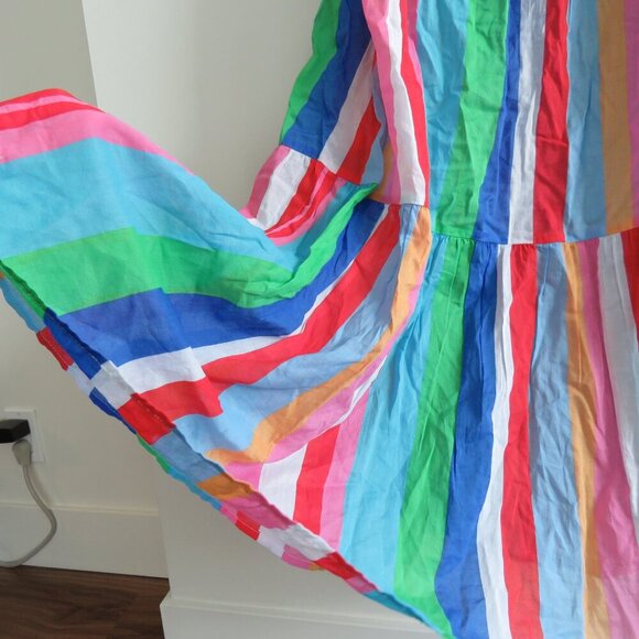 ANN TAYLOR LOFT Beach Halter Maxi Swimsuit Coverup Pocket Dress Candy Stripe NWT - Picture 10 of 14